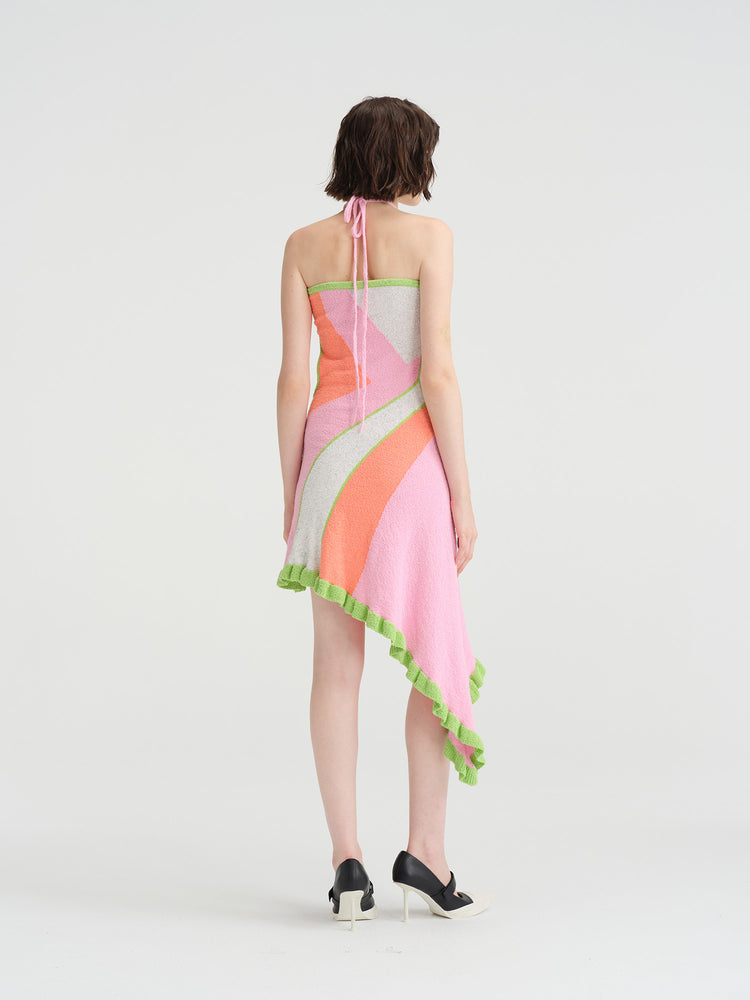 NOPHORA side waist cutout matching halter strapless dress