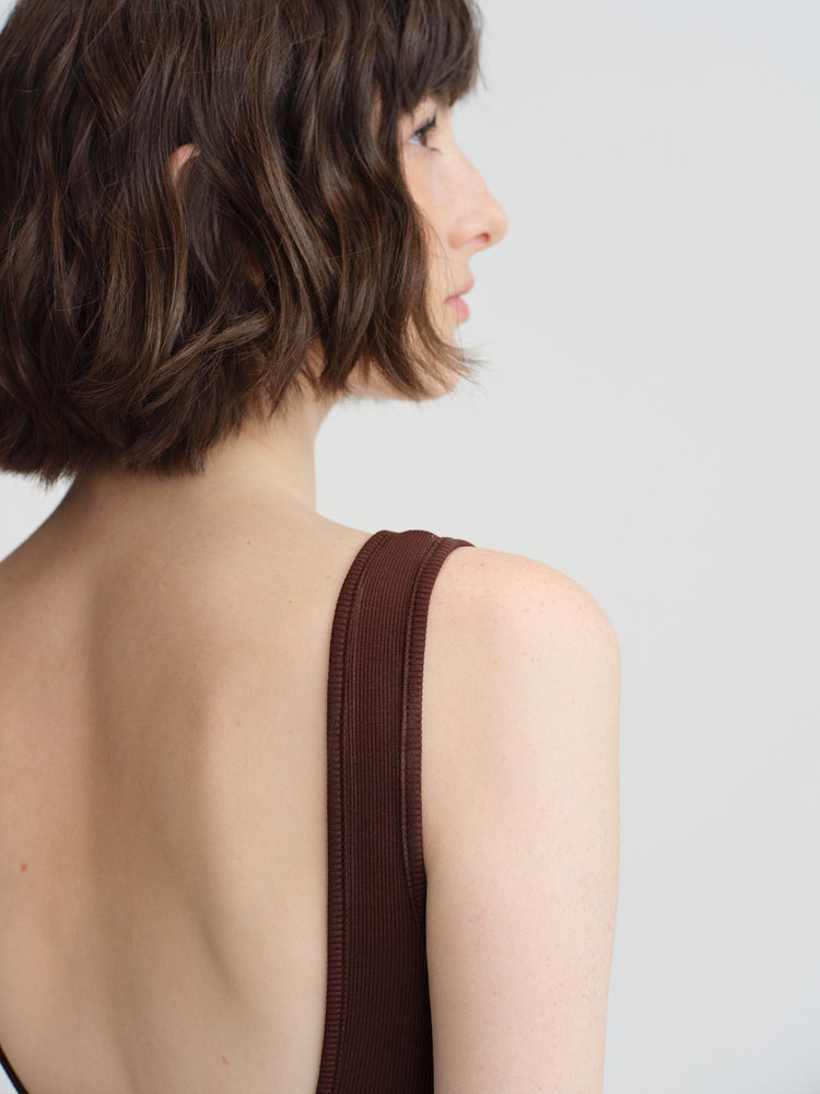 seedan brown and pink color patched dress