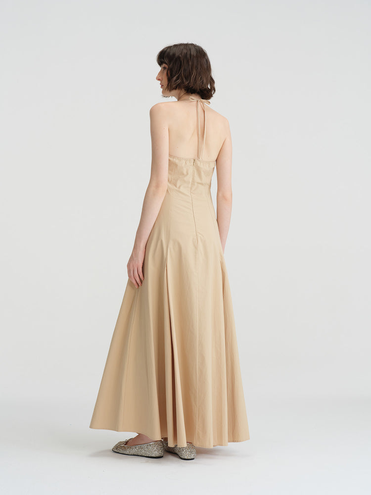 Seedan beige cotton strappy dress