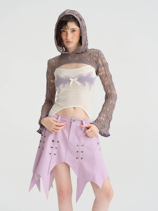 NOPHORA hollowed-out knit long sleeves overclothes