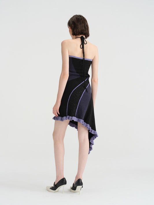 NOPHORA side waist cutout matching halter strapless dress